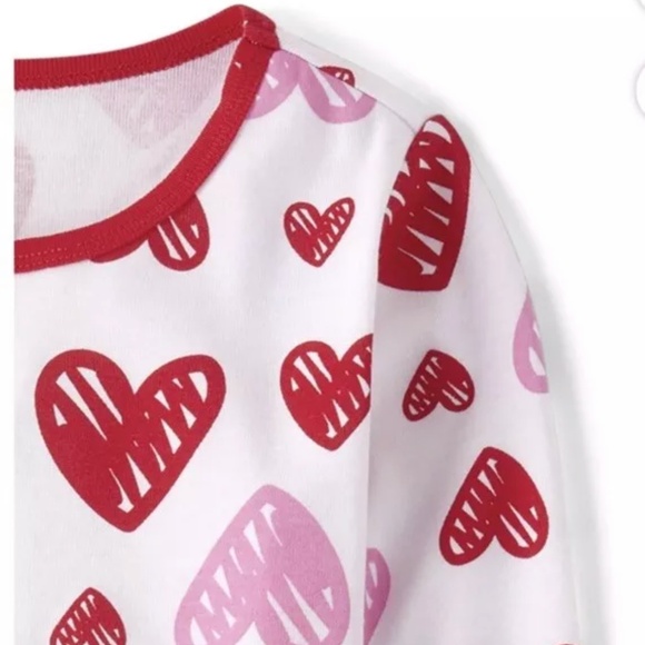 The Children’s Place Girls Asst. Red Hearts Long Sleeve Pajamas Size 6X/7 NEW - Picture 2 of 7